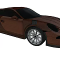 Red Sports Car With Aerodynamic Body Large Alloy Wheels And Rear Spoiler