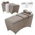 Modern Massage Bed with Towel Storage Trolley Stool Floor Lamp and Mirror