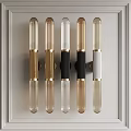 Modern Wall Lamps Featuring Glass Cylindrical Bodies And Gold Black White Metal Accents