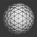 Geometric Transparent Sphere With Polyhedral Facets And Reflective Surface On Dark Background