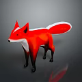 Stylish Red Fox Toy Figure in Standing Pose With White Chest and Black Legs