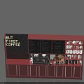 Red Wine Cabinet With Glass Doors And Storage Shelves For Home Bar