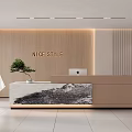 Modern Front Desk Company Reception Desk 3d model