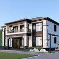 Modern rural self-built villas 3d model