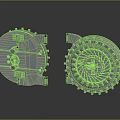 Shiny Metal Mechanical Components With Gear Structures And Bolts For Industrial Use