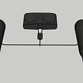 Black Cylindrical Device With Square Center And Mounted Linking Bar Design
