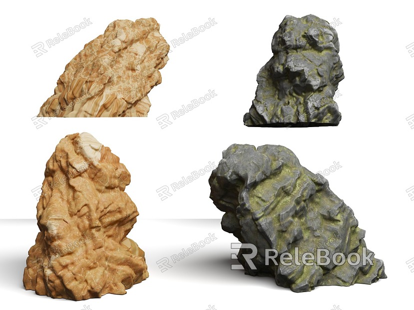 stone rock desert rock forest rock forest stone model