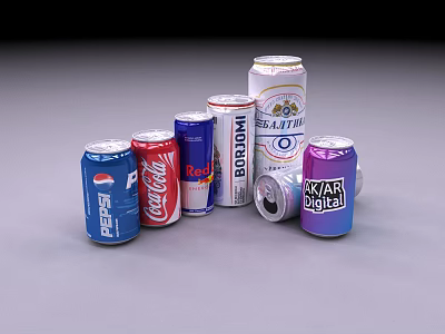 modern beverage canned beer canned cola 3d model
