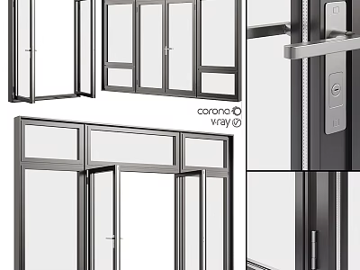 Modern Aluminum Casement Window With Double Glazed Glass And Security Lock Design 3d model