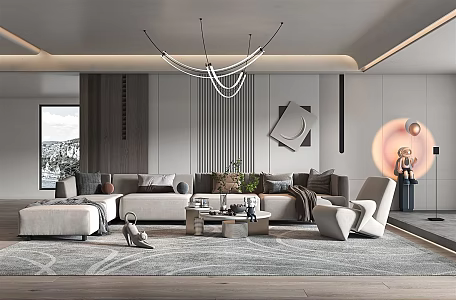 modern living room home living room 3d model