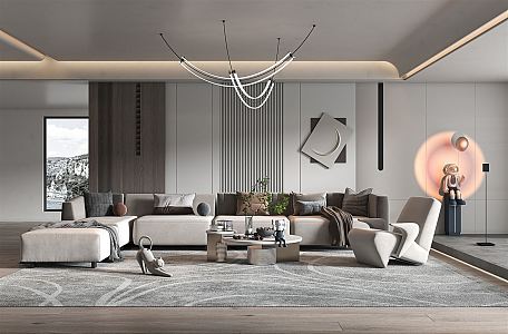 modern living room home living room 3d model