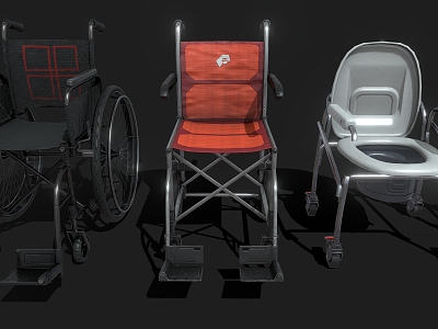 Wheelchair Potty Toilet Cartoon Wheelchair Medical Equipment 3d model