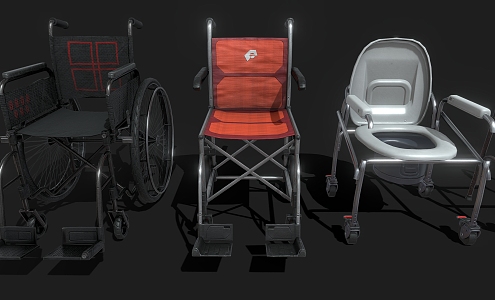 Wheelchair Potty Toilet Cartoon Wheelchair Medical Equipment 3d model