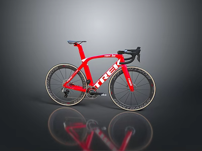 TREK Red Road Bike With Black Handlebar Seat And Sleek Wheels Design 3d model