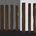 Natural Wooden Pillars With Various Textures And Shapes In Interior