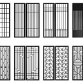 Various Decorative Room Divider Designs With Geometric And Traditional Patterns 3d model
