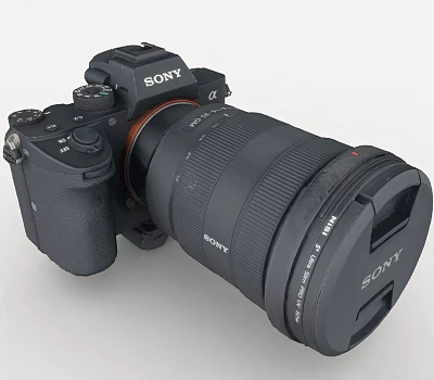 Sony Professional Digital Camera With Detachable Lens And Black Body Design 3d model