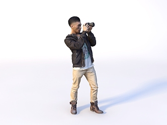 Men Asian Photographers 3d model