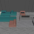 Modular Sectional Sofa Set In Blue Pink Grey Colors For Modern Living Room