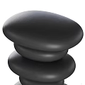 Modern Stacked Black Side Table with Smooth Rounded Layers for Living Room Decor 3d model
