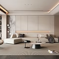 Modern sofa background 3d model