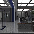 Modern Clothing Store Interior With Gold Head Mannequin Displayed Clothes And Mirror Lighting