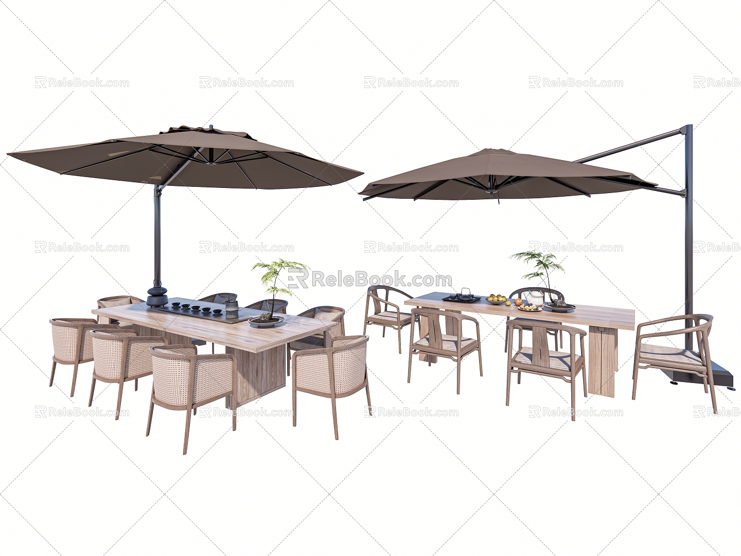 Outdoor Leisure Table and Chair Outdoor Dining Table and Chair Rattan Leisure Chair Negotiation Table and Chair with Parasol model