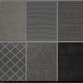 Square Area Rugs Featuring Various Geometric Patterns and Neutral Tones for Home Decor 3d model