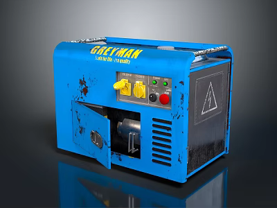 Grelman Blue Compact Portable Generator with Control Panel for Daily Household Use 3d model