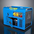 Grelman Blue Compact Portable Generator with Control Panel for Daily Household Use 3d model