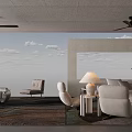 Modern Minimalist Sofa And Coffee Table Combination For Spacious Concrete Living Room Interior Design