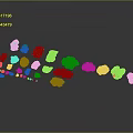 Wood And Stone Materials With Various Shapes And Sizes Arranged Against Gray Background