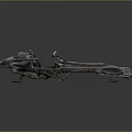 Futuristic Aerospace Spacecraft Design With Metallic Structure And Blue Silver Accents For Cosmic Exploration