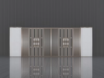 Elegant Modern Metal Grille Partition Components with Lattice Design in Interiors 3d model