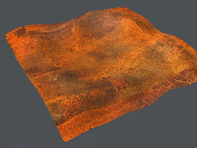 Orange Brown Natural Landscape With Textured Undulating Terrain Surface And Earthy Tones 3d model