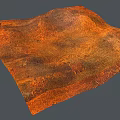 Orange Brown Natural Landscape With Textured Undulating Terrain Surface And Earthy Tones