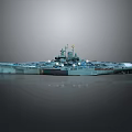 Large Military Aircraft Carrier With Flight Deck And Naval Superstructure