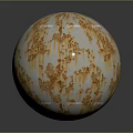 White Decorative Sphere With Orange Dripping Texture For Home Art Decoration