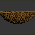 Orange Woven Round Basket With Intricate Texture On Dark Background