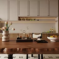 Modern Restaurant Interior With Wooden Dining Table Chairs Decorative Plants And Patterned Rug