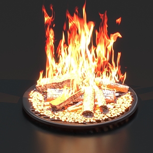 bonfire fire match firework fireplace fire 3d model