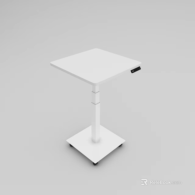 White Adjustable Functional Desk With Modern Sleek Design For Home Office Use 3d model
