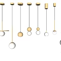 Modern Pendant Lights With Brass Finish Round Glass Shades And Different Hanging Designs For Modern Interiors