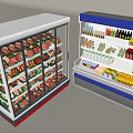 Supermarket Fresh Display Shelf Beverage Display Rack Display Cabinet 3d model