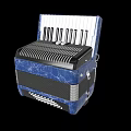 Elegant Blue Marble Accordion With Piano Keyboard Bellows And Control Buttons