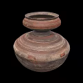Ancient Handcrafted Terracotta Vessel With Two Tiered Design And Textured Surface