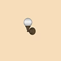 Classical Wall Lamp With White Textured Globe Shade and Metal Base on Beige Wall