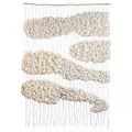Modern Woven Wall Decor with Cream Abstract Shapes and Hanging Design for Home Interior