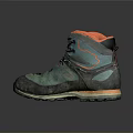 Turquoise Hiking Boots With Dark Gray Toe Orange Lining And Black Orange Laces