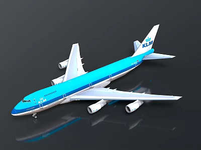 Detailed KLIA Airplane Model In Blue And White For Space Aviation Enthusiasts 3d model